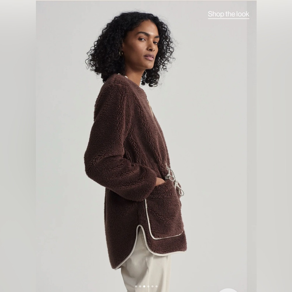 🧸Varley Angelina Sherpa Coat French Roast Size S NWT Sold Out Size - Picture 5 of 13